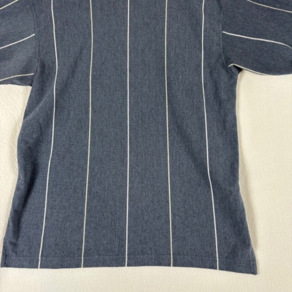 Knights Sportswear XL Polo Gray White Striped Three Button Short Sleeve - Picture 8 of 11